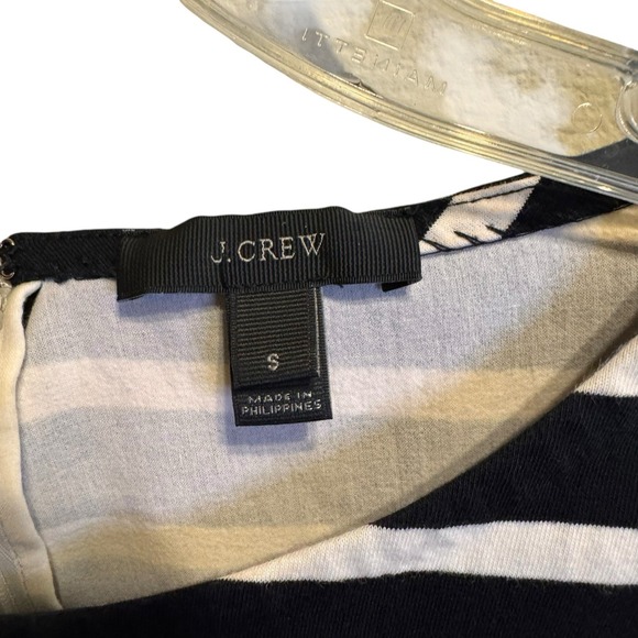 J. Crew Sheath Dress Woman S Small Ruffled Bell Sleeve Striped Style #F0160 - Picture 6 of 9